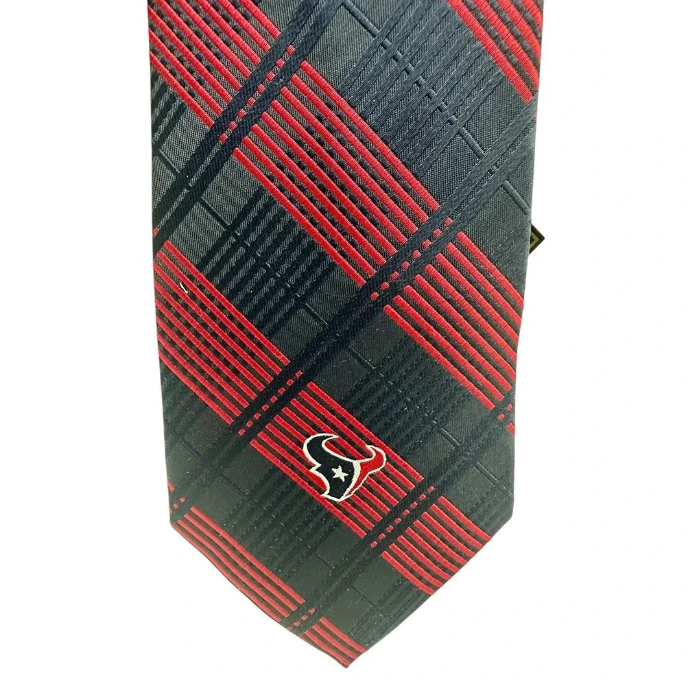 NFL Mens Houston Texans Striped Polyester Sports Neck Tie